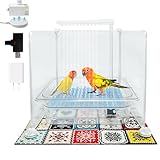 Arfubye Large Parrot Bathtub Wireless Automatic Bird Bath Shower with Water Circulated Controller Contains USB and Power Plug Pet Birds Bath for Parakeets Cockatiel African Grey Lovebirds Finches