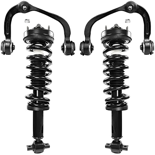 Image of Detroit Axle - Front Struts & Coil Springs Upper Control Arms w /Ball Joints Replacement for 2014 Ford F-150 4WD - 4pc Set
