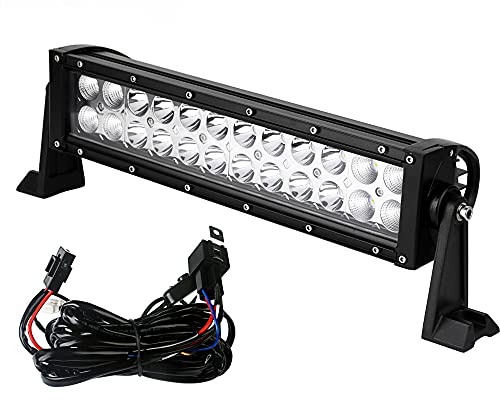 YITAMOTOR Led Light Bar Wiring Harness 72W 14Inch Led Work Light Spot Flood Combo LED Light Pods Offroad Driving Light Waterproof Led Light Compatible with 4WD ATV 4X4 SUV Truck Boat Car 12V