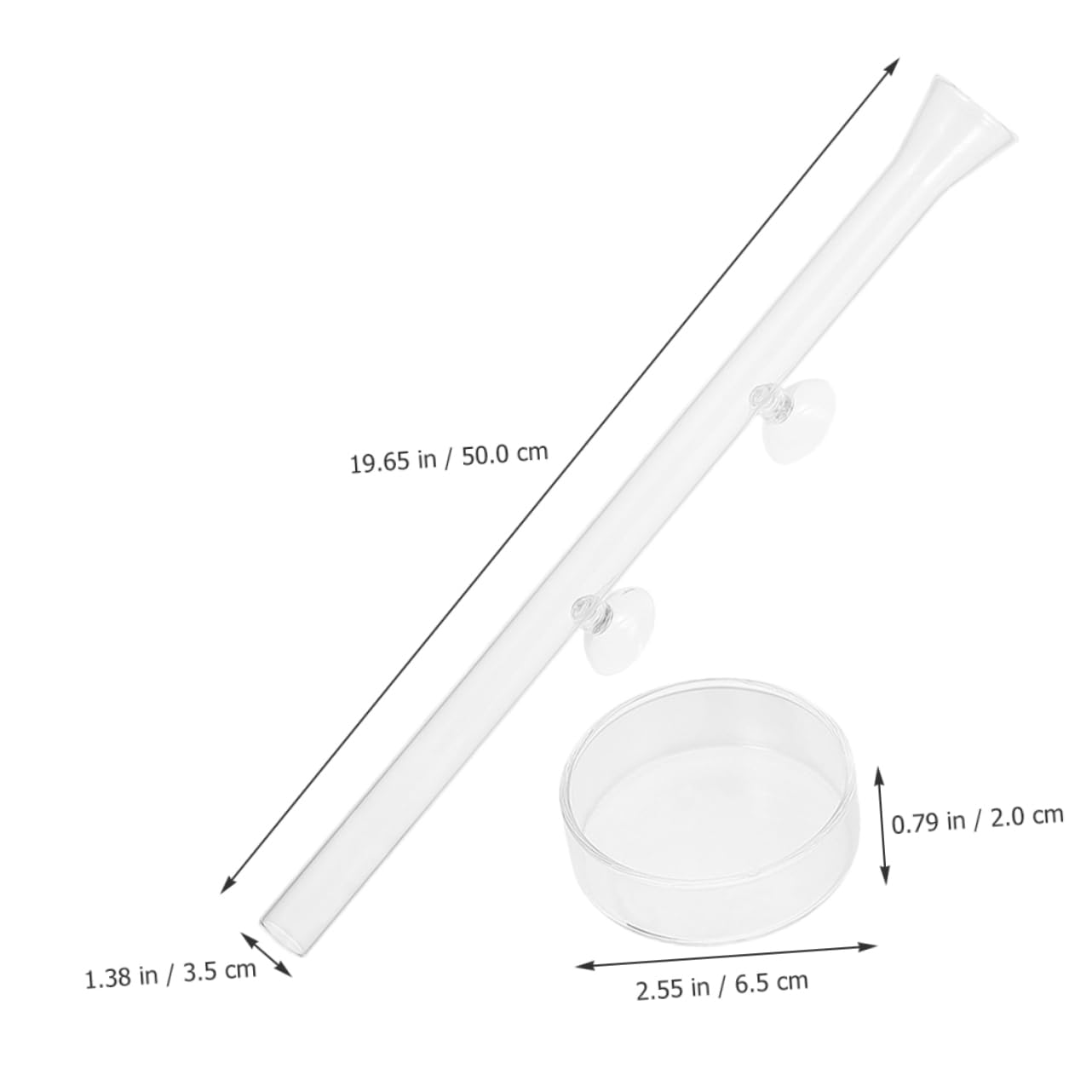 HANABASS Acrylic Aquarium Fish Feeder Tube Tray Sinking Feeder for Shrimp Easy to View and Clean