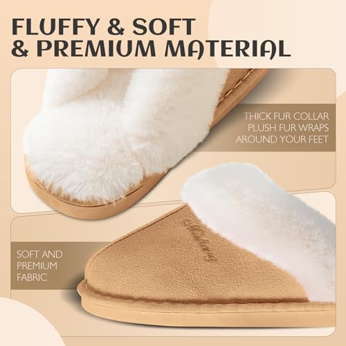 Women's Fluffy Memory Foam House Slippers - Non-slip Indoor/Outdoor2