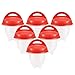 Baobiutin Ensemble de cuiseur d'oeufs Cuiseur d'oeufs en Silicone Cuiseur d'oeufs à Vapeur en Silicone antiadhésif sans Coquille 6PCS Outils pour Oeufs