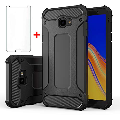 Asuwish Phone Case for Samsung Galaxy J7 Prime 2017 J 7 Skypro Sky Pro J7V V S727VL with Tempered Glass Screen Protector Cover and Cell Dual Layer Slim Glaxay Halo 7J Perx J7prime Women Men Black