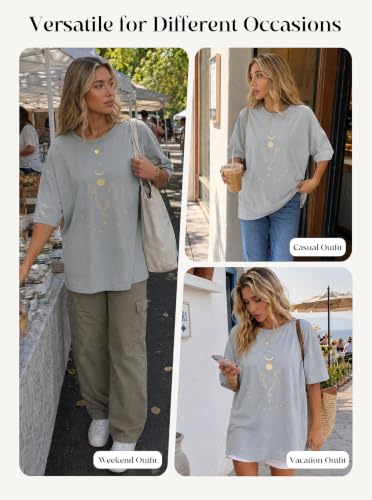 Image of Remidoo Oversized Graphic Tshirts for Women Casual Loose Fit Short Sleeve Tee