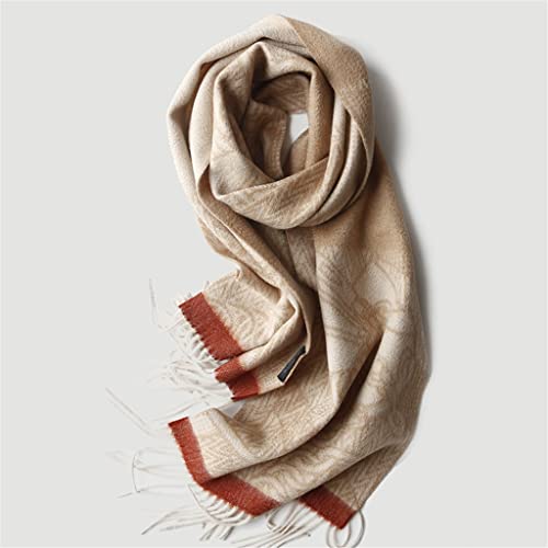 Tjlss 1Pcs Cashmere Scarf Plaid Plaid Gradient Jacquard Cashmere Shawl Scarf Dual-Use Thickening (Color : A, Size : 32 * 190Cm) #TOP3