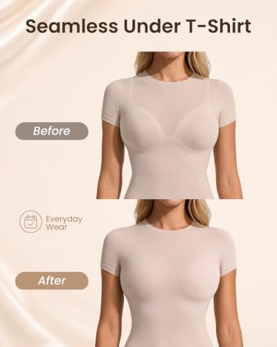 Ubras Seamless Bras for Women Light Support Wireless Bralette Comfortable Soft Smooth Pull On T-Shirt Bras Black M — view 5