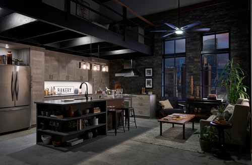 KICHLER 300300SBK Protruding Mount, 6 Satin Black Blades Ceiling fan with 31 watts light, Satin Black - Image 4