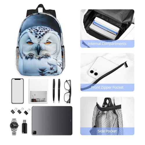 Sac à dos voyage et randonnée avec imprimé yeux de hibou - 5