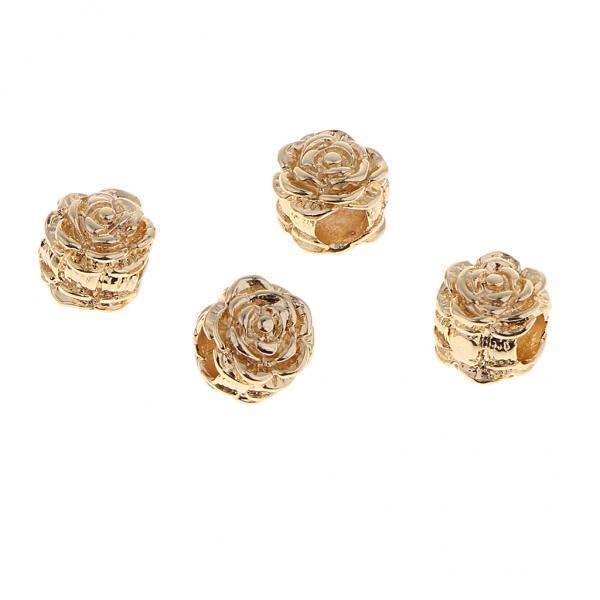SNAPPSY 3x4 Rose Spacer Beads Large Hole Beads Necklace Bracelets Jewelry Making Craft-image-27