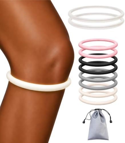 Image of 2PC Patellar Tendon Support Strap,Patella Band for Knee Pain Relief | Basketball, Running, Jumpers Knee, Tennis, Tendonitis, Soccer and Hiking, Women and Men, Silicone,Incl Bag(Fluorescent White)
