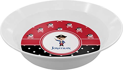 Personalized Pirate & Dots Melamine Bowl - 12 oz