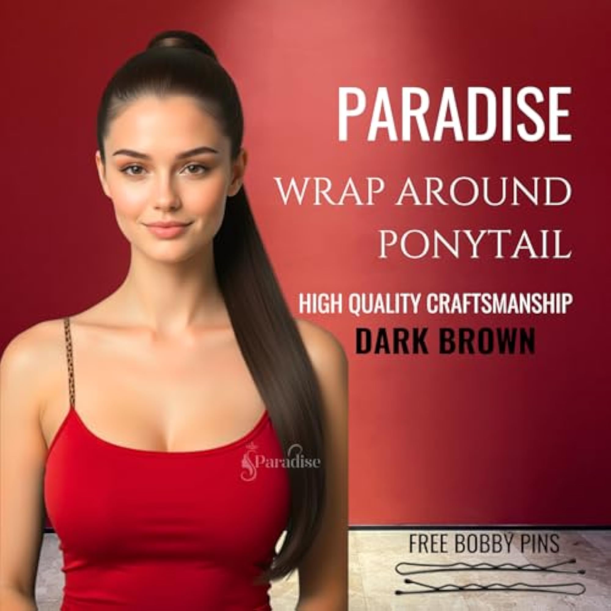 27 Inch Straight Wrap Around Ponytail Hair Extensions