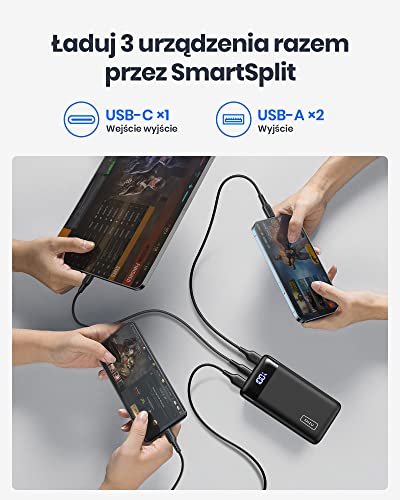 INIU Power Bank, 20000mAh Fast Charging Portable Charger, 22.5W Powerbank with USB Type C Input & Output, Battery Pack PD3.0 QC4.0 for iPhone 17 16 15 14 13 Pro Max Mini Plus Samsung S24 S23 iPad etc