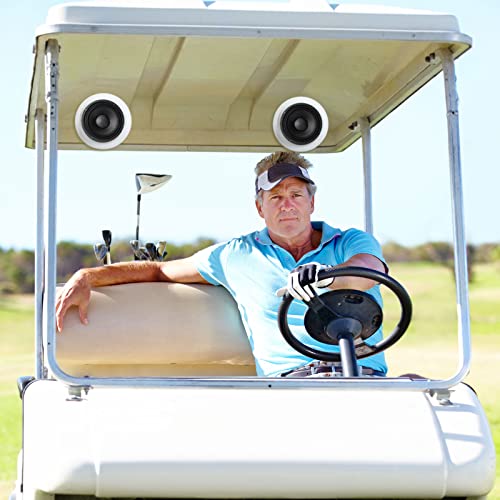 Image of Amylove 4 Pcs 6.5-inch Speaker Pods, Universal Angled Speaker Boxes, Surface Mount with 2 Rubber Strip, White Enclosures Compatible with Marine, Utvs, Boats, Rvs, Cars, Golf Carts