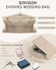 ERKOON Damen-Clutch aus Wildlederimitat, für Abschlussball, formelle Party, Clutch, Hochzeit, Cocktail, Promenade, Schulter mit abnehmbarem Riemen, Hautfarben, ONE SIZE #3