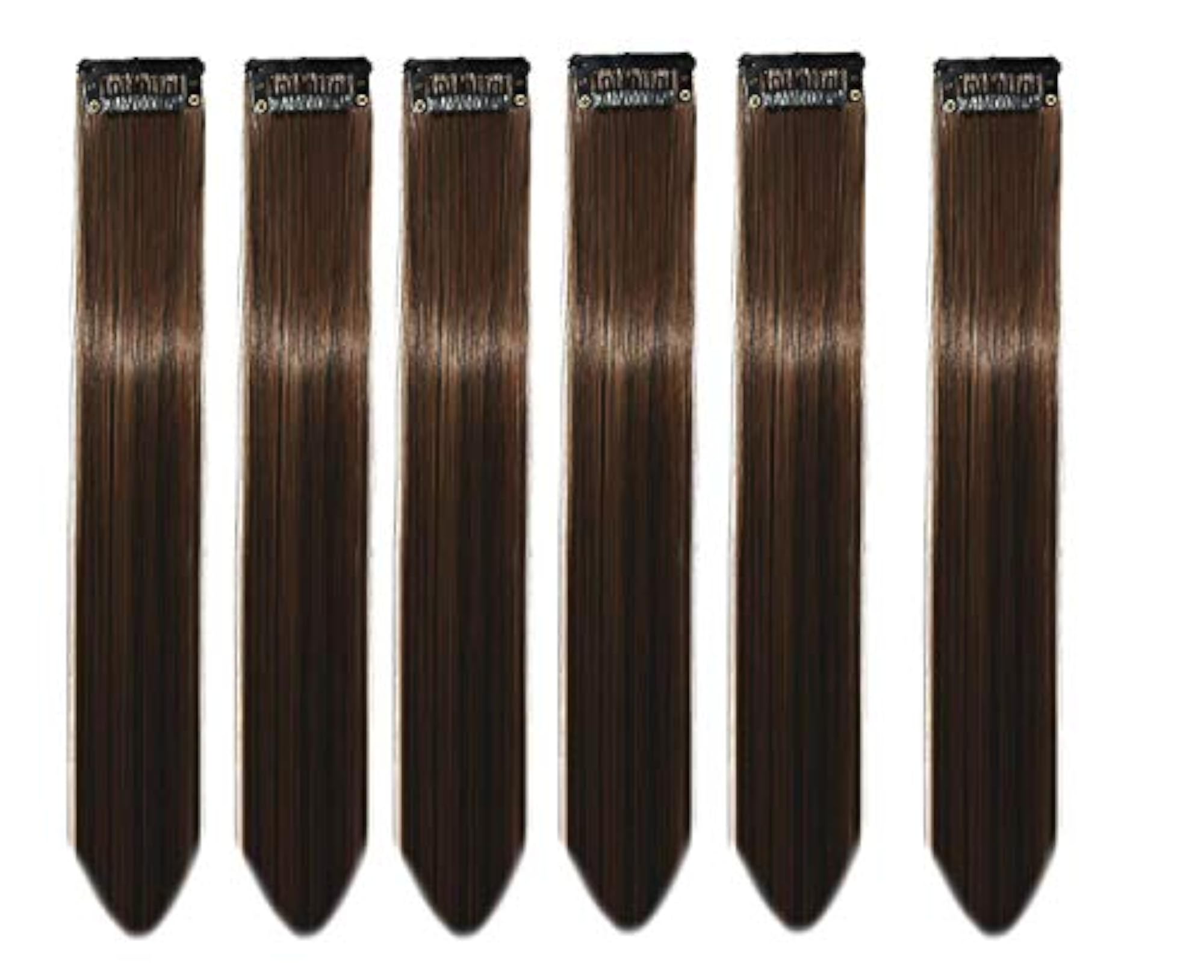 Medium Brown Clip-in Hair Streaks Extensions for Women