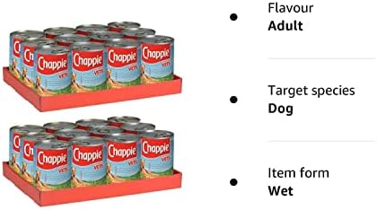 Chappie Nutritional Adult Dog Food Tins Original (12 x 412g Per Pack) (2 Pack (24 Tins))