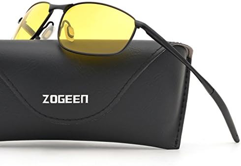 ZOGEEN Polarized Sunglasses For Men Rectangle Metal Frame Retro Sun Glasses A395 (Night Vision)