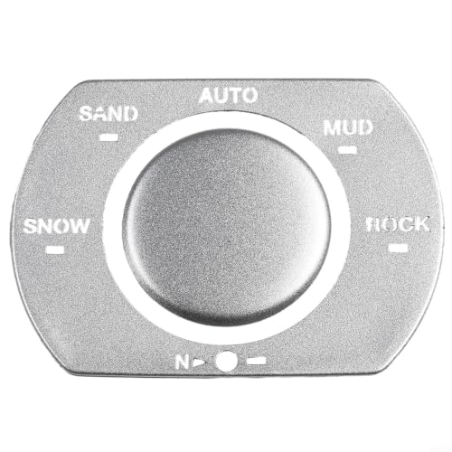 Cubierta de botón 4WD en aleación de aluminio plata para interior de Jeep Grand 2016+ 6