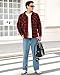 WULFUL Men's Flannel Fleece Jackets Sherpa Lined Shirt Jacket Plaid Jackets Shacket Winter Outerwear Warm