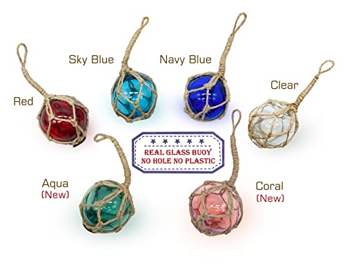 Sailingstory Glass Fishing Float Beach Ornaments For Christmas Tree 2", Coastal Beach Decorative Balls For Centerpiece Bowl Glass Fishing Buoy Nautical Christmas Ornaments Set Of 6 Color Pack #TOP1