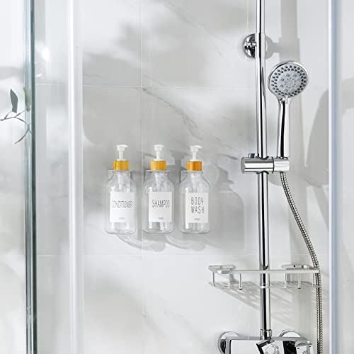 VITVITI Shampoo and Conditioner Dispenser 3 Chamber for Shower Wall, Clear by VITVITI - Used condition - Image 3