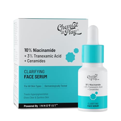 Image of Chemist At Play 10% Niacinamide Face Serum | For Acne Marks, Dark Spots & Open Pores | Improves Skin Texture, Controls Oil & Minimizes Pores | Lightweight Serum For Men & Women | All Skin Types | 10ml
