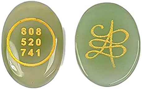 Pre-Energized Green Aventurine Zibu Coin to Attract Money Cash flow & Wealth. Certified. Angle Number & Zibu Symbol of Abundance. Natural Cabochon Oval Shape Feng Shui (1)
