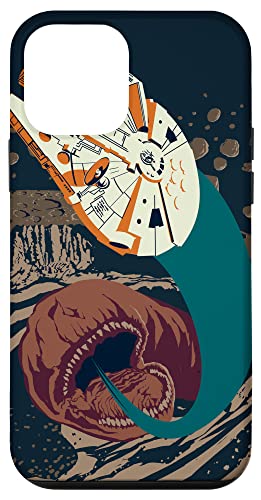  iPhone 12 mini Star Wars Millennium Falcon Escapes Space Slug Navy Blue Case