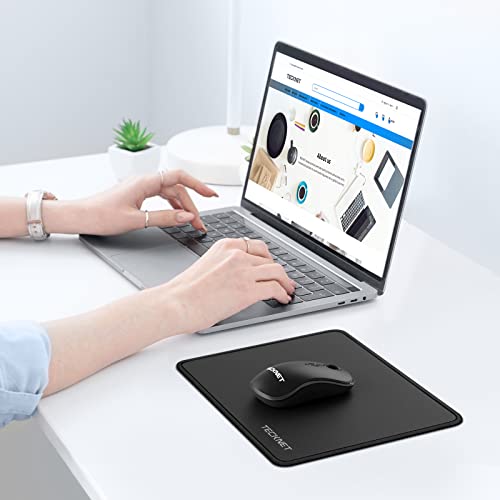 TECKNET Mauspad, 280 x 210 mm Gaming Mousepad mit Wasserdicht und Rutschfester Gummi für PC-Büro, Arbeit, Gaming, Studium, Laptop, Computer, Zuhause-Schwarz