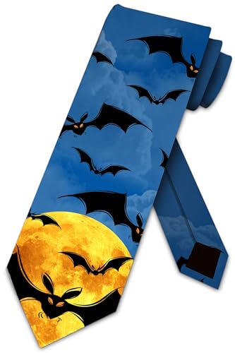 Three Rooker Flying Bats Necktie Mens Halloween Ties