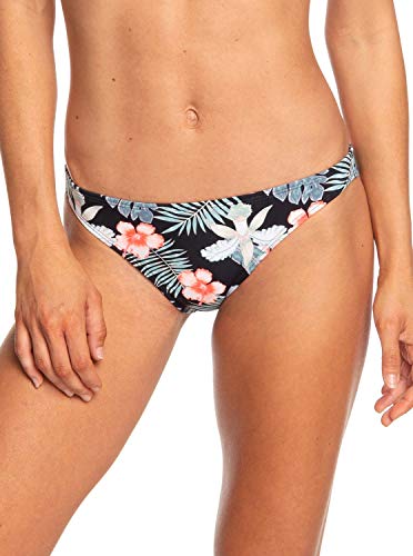 Roxy Beach Classics Moderate Bikini Bottoms X Small Anthracite Tropicalababa