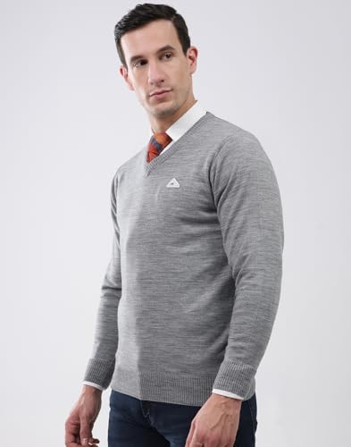 Image of Monte Carlo Men's Regular Fit Pullover | Solid V Neck Style | Full Sleeves Pull On | Warm & Stylish Winter Fashion Sweater | Winter Sweater for Men's