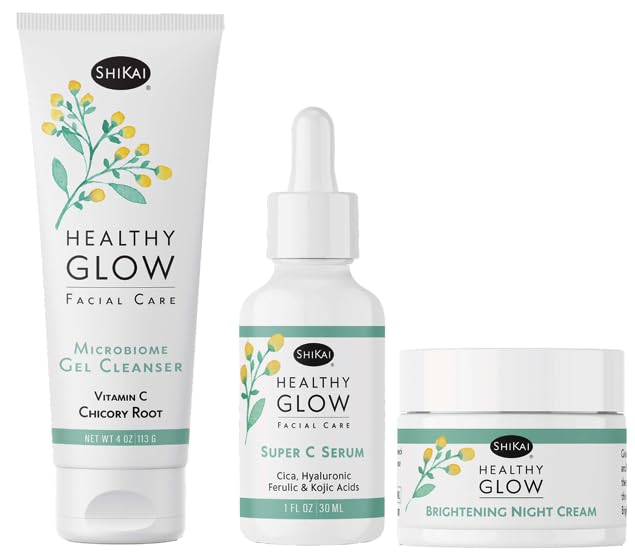 Healthy Glow Facial Care System Vitamin C Routine Bundle | Microbiome Cleanser | Super C Serum | Brightening Night Cream | Gentle for Daily Use | Nourish & Hydrate Dry Skin image 3