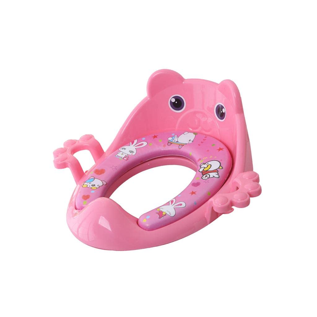 Sedile per Bambini con Cuscino Rimovibile Maniglie di Presa Gancio Laterale Superficie Liscia PP Funzione di Risparmio Spazio Adatto a Neonati Bambini, Rosa, come descritto