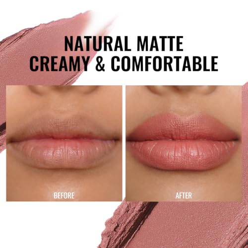 Image of Oulac Peachy Pink Matte Lipsticks for Women, Silky Velvet Matte Lipstick, Soft Smooth Texture, High Impact Lip Color, Not Dry Lightweight Formula Infused with Vitamin E, Vegan&Cruelty Free RM02