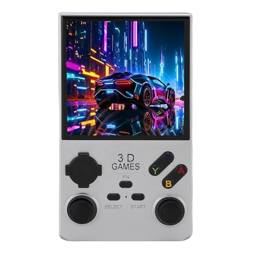 Omquot Consola de Juegos Retro de 4 Pulgadas con 45 Emuladores, Batería de 4000 MAh, Tamaño de Bolsillo Portátil para Diversión Ilimitada (Plata)