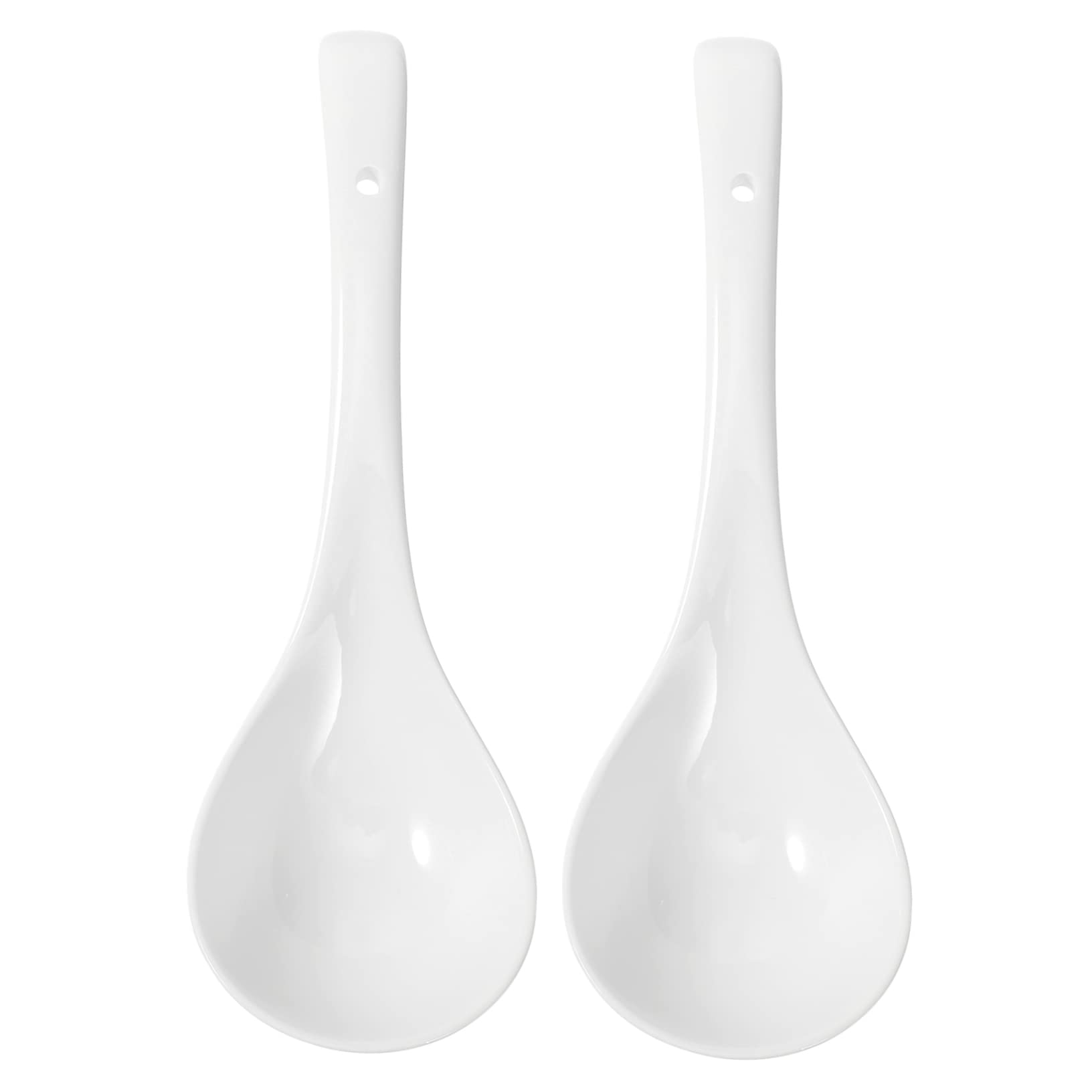 VALICLUD Cucharas de Cerámica Grande para Sopa Porcelana white Utensilios de Cocina Elegantes y Prácticos para Hogar y Restaurantes