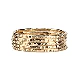 Delicate Stacking Rings, Hammered 14K Yellow Gold Fill, Set of 5 Custom Made