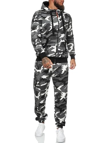 Men's Hooded Tracksuit 2 Pieces Set Zip up Fleece Sweatsuit Casual Outdoor Sports Jogging Suits Set2