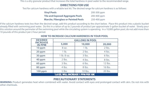 Image of Pool Mate 25-Pounds Premium Calcium Hardness Increaser for Pools | Calcium Up, 100% Calcium Chloride, 8 ounces raises calcium hardness level 10 ppm per 5,000 gallons of water