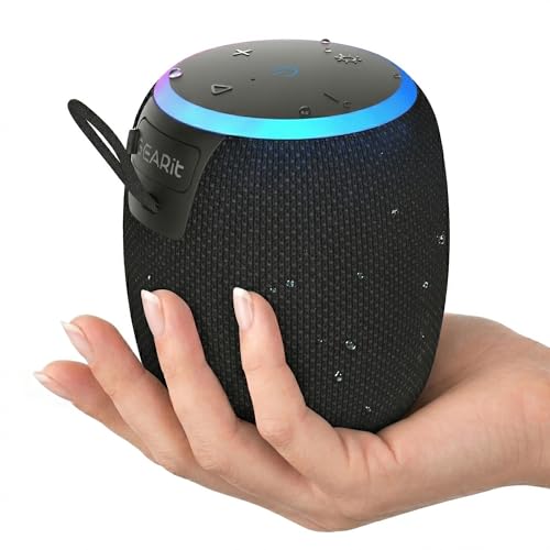 Image of GEARit Portable Bluetooth Speaker, 15W Small Wireless, IPX6, RGB Lights | 10-Hour Battery, USB-C Charging, Bluetooth 5.3, TWS Stereo - Beach, Shower, Travel & Office, Hands-Free Calls
