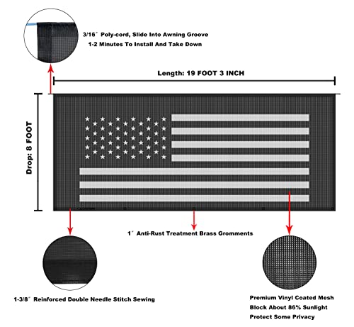 Image of RV Awning Mesh Sun Shade Screen for Motorhome Camper Trailer Sunshade