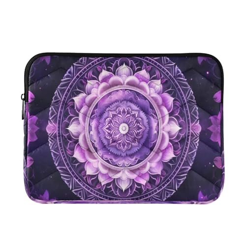 Funda para portátil 13-14 pulgadas con diseño Mandala Boho morado miniatura 1