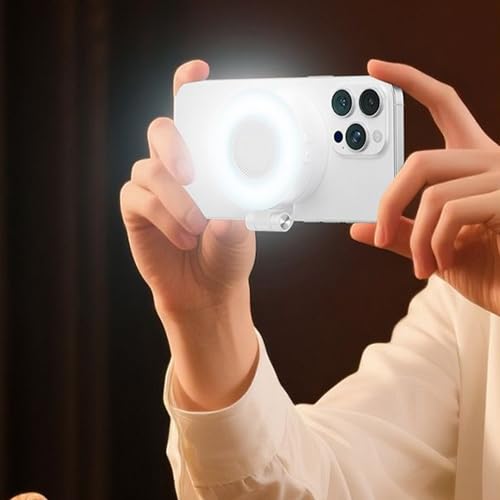 Luz con Pinza para Móvil,Anillo De Luz Magnético con Clip para Teléfono - Recargable 3 Modos Iluminación para Maquillaje Trabajo Remoto Reuniones por Cámara Viajes Portátil Fotografía - imagen 2