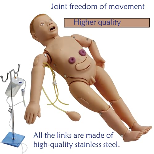 PreAsion Nursing Training Mannequin Multifunctional Patient Care Manikin Child Trauma Care Anatomical Child Caregiver Model for Teaching Training - Thumbnail 4