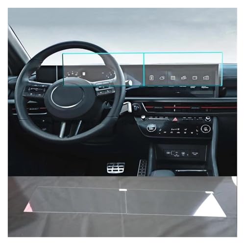 Film de protection en verre trempé pour l'écran 12,3 pouces de la Hyundai Sonata 2024