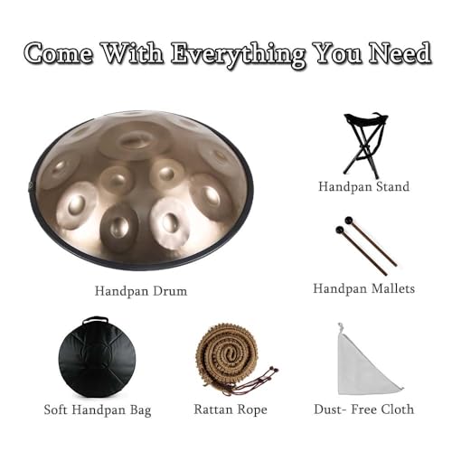 Handpan de Acero 12 Notas 22 Pulgadas con Accesorios miniatura 4