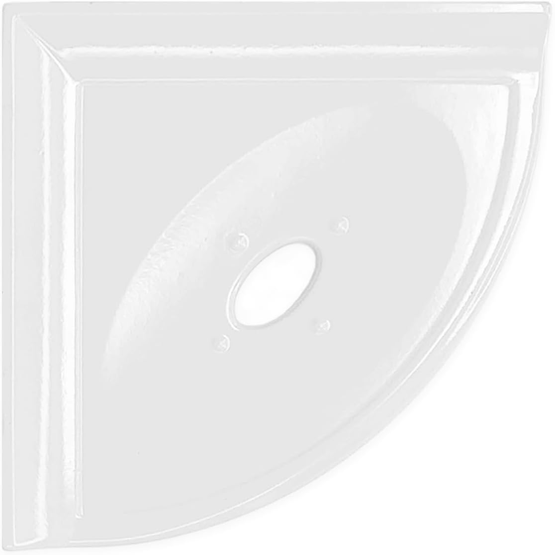 Questech 5" Soap Dish, Corner Shelf for Inside Shower, Retrofit Shower Organizer for Tiled Walls, Corner Soap Holder Bathroom Accessories, Metro Flatback, Bright White Polished