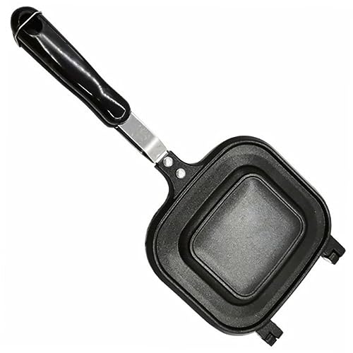 OKUMEYR Non Stick Sandwich Frying Pan Double Sided Toast Mold for Barbecue Breakfast More Easy to Heat Retaining Kitchen Essential